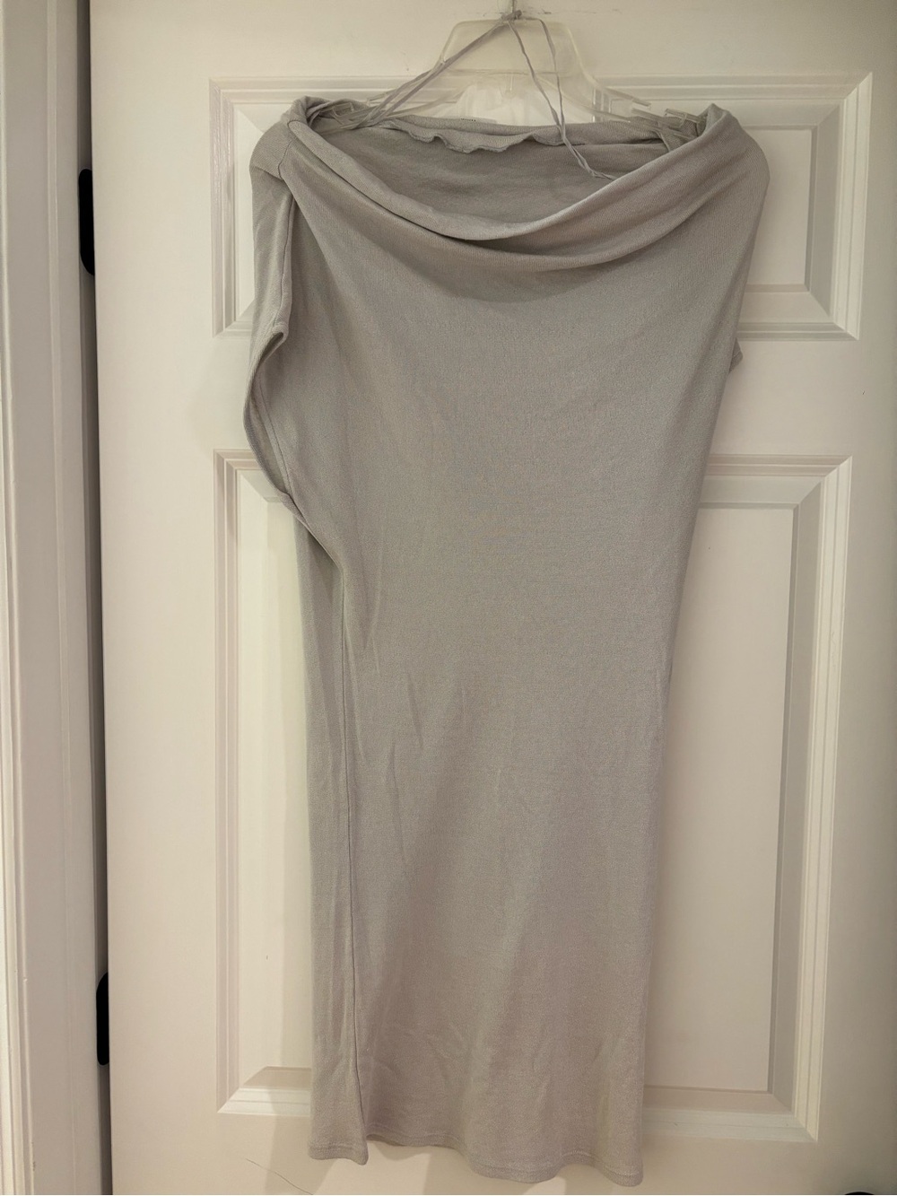 Michael Stars Light Gray Off-Shoulder Knit Top